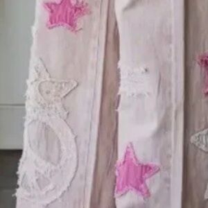 Oli & Hali Light Pink Star Patterned Jeans